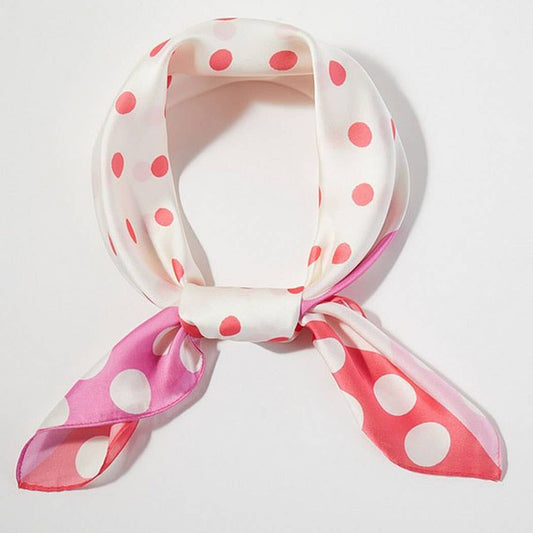 Pink Polka Dot Bandana Scarf