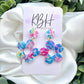 Floral Flower Dangle Clay Earrings
