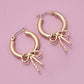 Gold Worn Bow Hoop Earrings