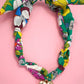 Green Floral Scarf Heart Charm Necklace