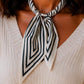 Ivory Stripe Print Scarf Necklace