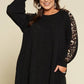 Plus Black Animal Sleeve Knit Dress