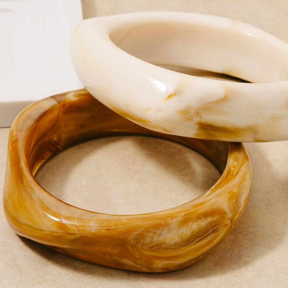 Chunky Acrylic Bangle Bracelet Set