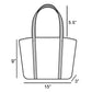 Khaki Striped Straw Weave Round Rope Handle Tote Bag