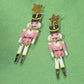 Pink Resin Nutcracker Earrings