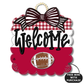 Crimson & White Football Scallop Door Hanger w/ Mini