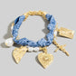 Denim Charm Knotted Bracelet