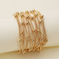 Gold Metallic Bead & Coil Bracelet Set