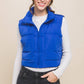 Royal Cropped Puffer Vest With Pockets