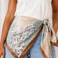 Brown Paisley Print Square Scarf