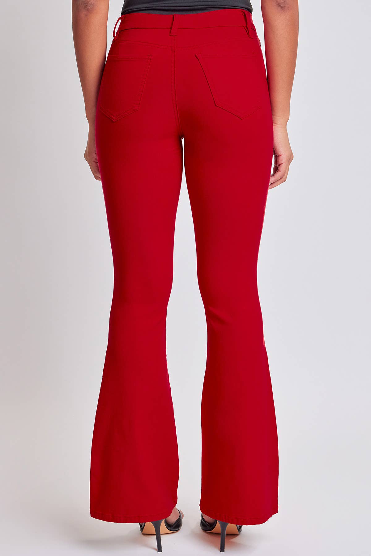 Ruby Red Hyperstretch High-Rise Flare Pants