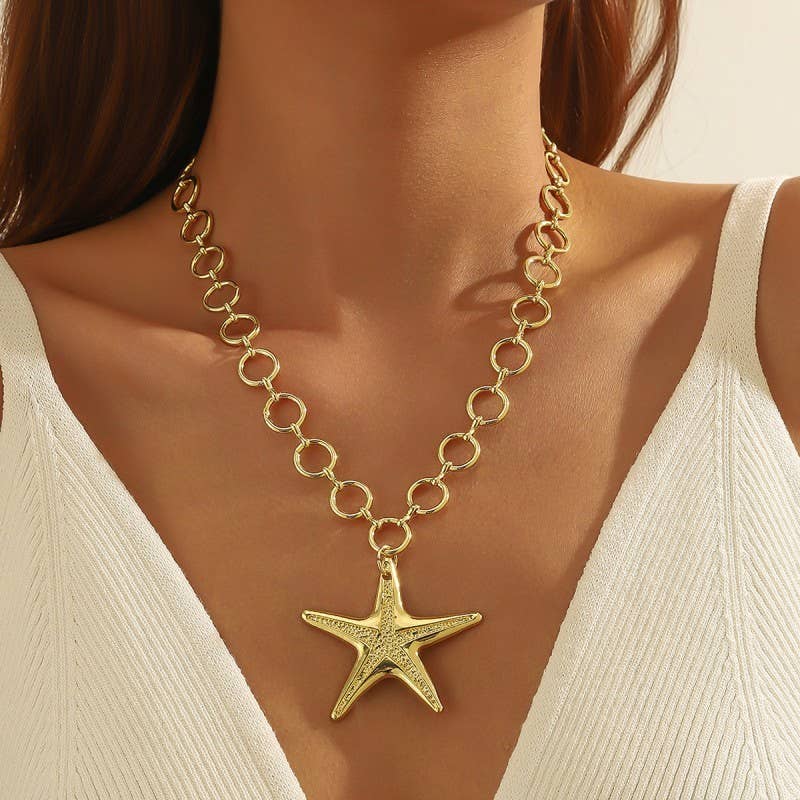 Star Chain Statement Necklace
