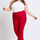 Plus Ruby Red Hyperstretch High-Rise Flare Pants