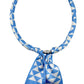 Blue Geometric Print Scarf Necklace