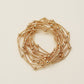Gold Metallic Bead & Coil Bracelet Set