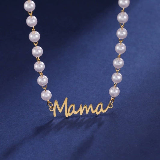 Gold Pearl Mama Necklace