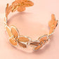 Gold Floral Epoxy Adjustable Open Cuff Bracelet