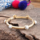 White Jewel Gold Bangle Bracelet