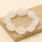 White & Clear Chunky Marble Resin Beaded Bracelet