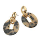 Tortoise Oval Link Drop Earrings