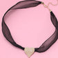 Pearl Heart Sheer Lace Chain Necklace