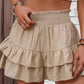 Khaki Wide Leg Ruffle Skort