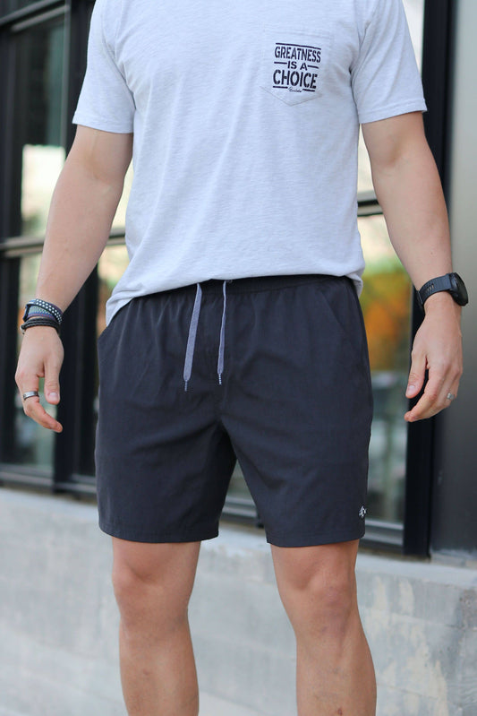 Athletic Shorts - Heather Black W/ Camo Liner