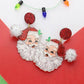 Red Glitter Resin Pom Santa Earrings
