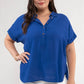 Plus Royal Blue Mid Button Down Top