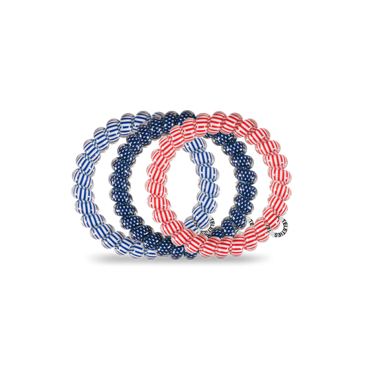 Bold and Blue-tiful - Large Hair Coils, Hair Ties, 3-pack