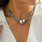 Silver Wire Chain Statement Necklace