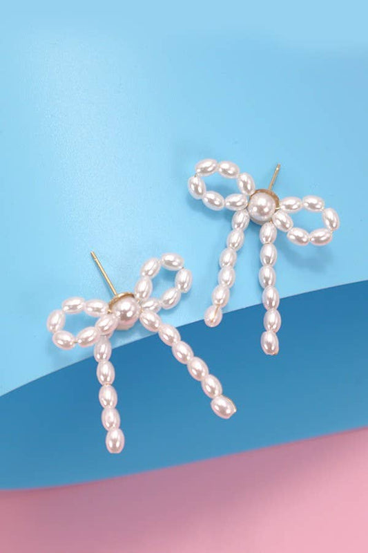 Pearl Bow Earrings