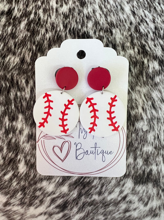 Clay Baseball Earrings