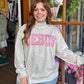 Pink Gingham Jesus Mock Neck Sweatshirt