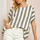 PLUS Striped Top With Round Neckline PT1944-1