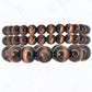 3 Row Multi Size Bead Ball Western Stretch Bracelet: Burnish Copper