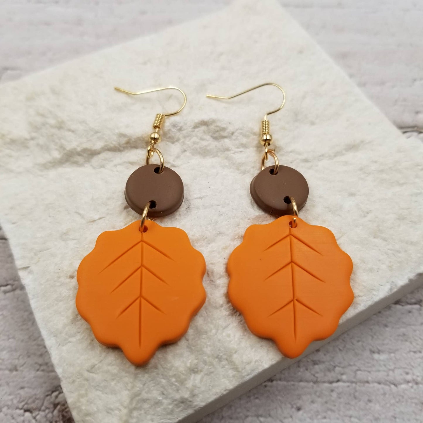 Fall Clay Maple Leaf Earrings