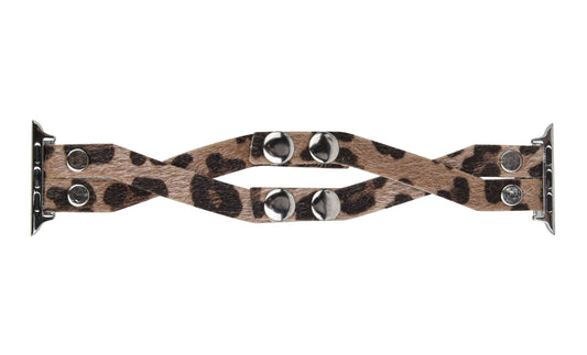 Thin Crisscross Vegan Leather Apple Watch Band: 38/40/41mm / Leopard