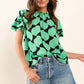 Print Ruffle Sleeve Woven Blouse Top / TY12827PC