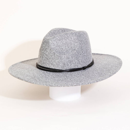 Thin Strap Flat Brim Fedora Fashion Hat