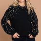 Pearl Time Puff Sleeve Knit Sweater