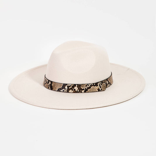 Animal Print Belt Fedora Hat