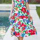 Flutter Sleeve V Neck High Waist Floral Midi Dress