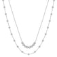 Silver Beaded Pendant with Snake Chain 16"18" Necklace