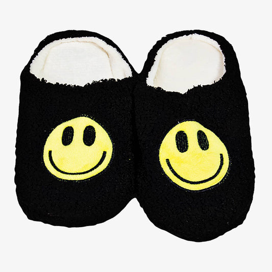 Faux Fur Happy Face Slippers