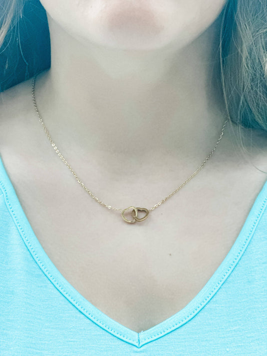 Two Hearts Gold Necklace