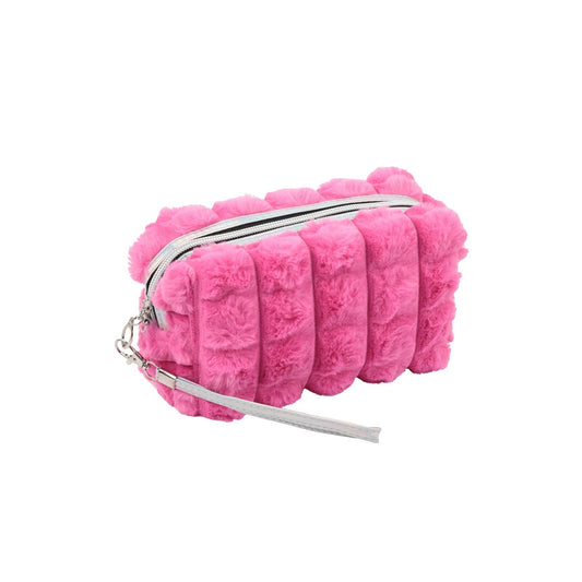 Faux Fur Quilted Cosmetic Pouch (Various)