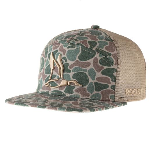 Roost Front Camo 3D Puff Icon Hat: Camo/Tan
