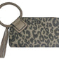 Fashion Cuff Handle Tassel Wristlet Clutch: Cheetah Stone