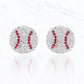 Baseball Rhinestone Post Earrings